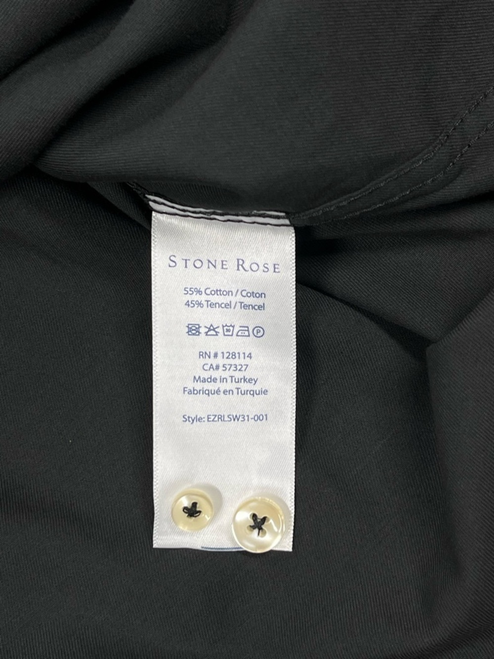 Stone Rose 2-Way Stretch Black Dress Shirt. XS - Picture 11 of 11